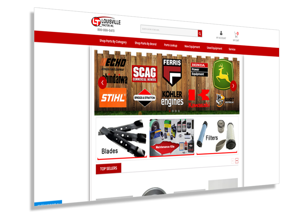 Crosby Interactive Magento Louisville Web Design - Louisville Tractor Website Example