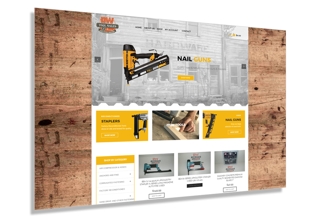 WordPress Louisville Web Design - DW Tool Sales Example